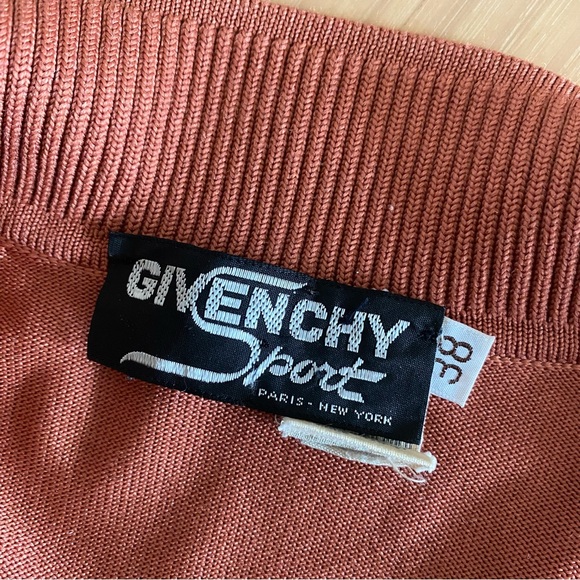 Vintage givenchy 70’s polo collar sweater top copper tan - Picture 10 of 12